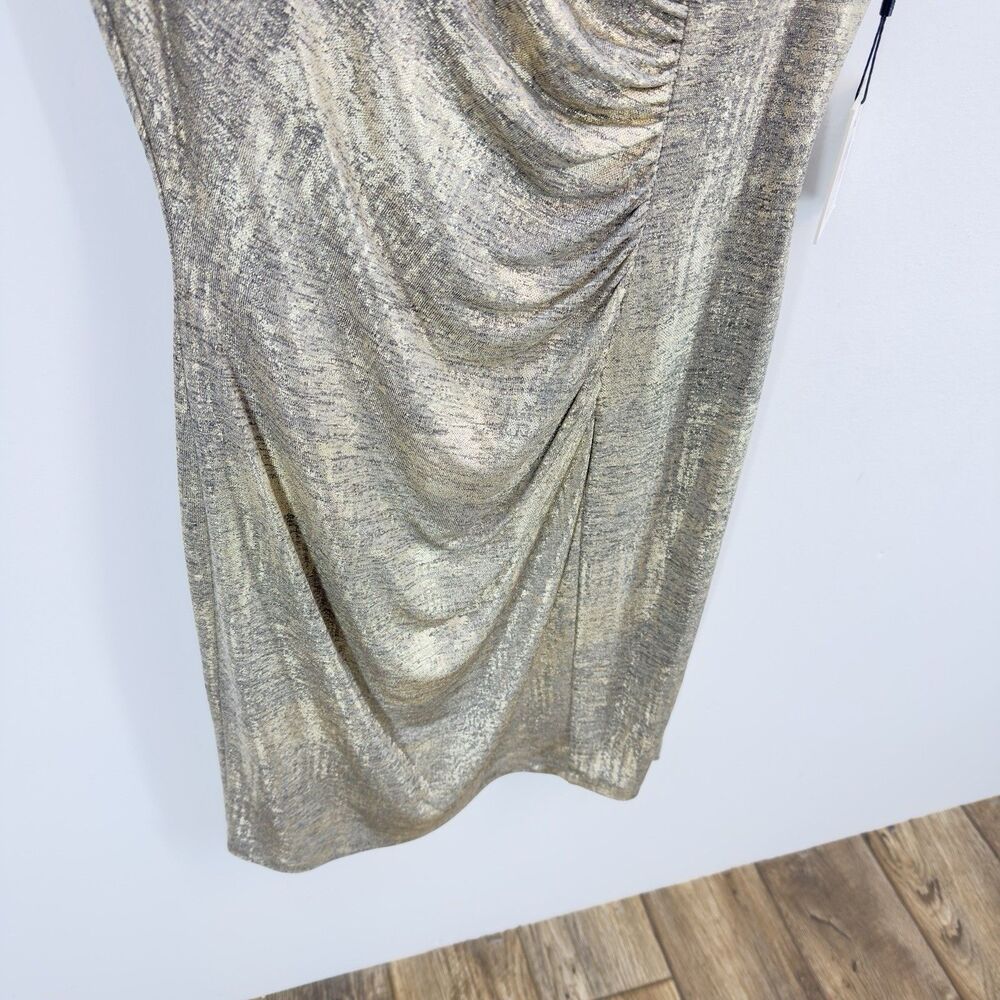 NWT Calvin Klein Women Size 10 Metallic Gold Round Neck Sleeveless - Picture 10 of 17